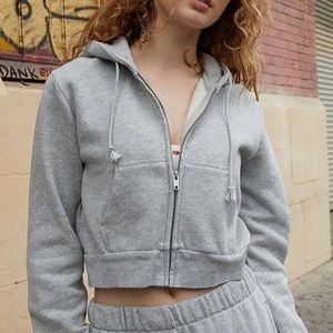 John Galt Heather Grey Crystal Hoodie